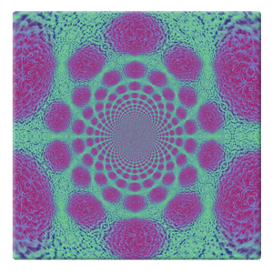 Pink and Green Fractal Canvas Wrap
