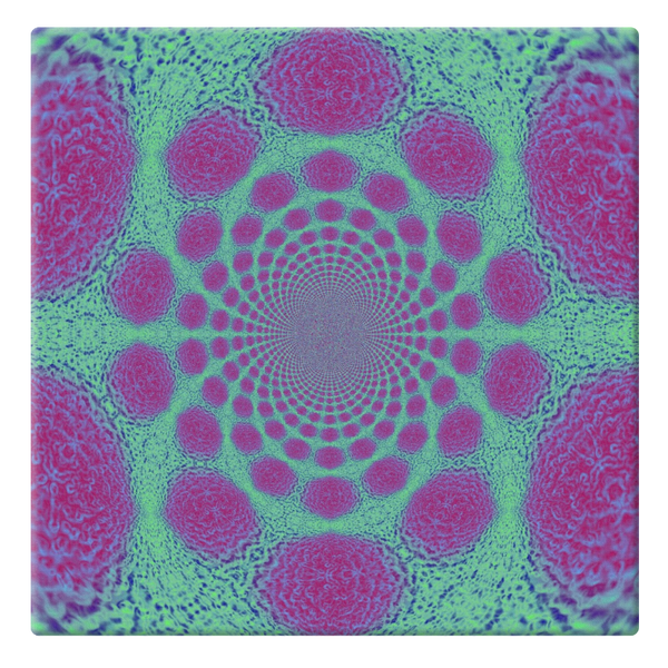 Pink and Green Fractal Canvas Wrap