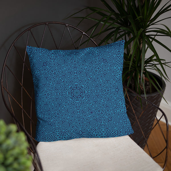 Sharp Blue Throw Pillow